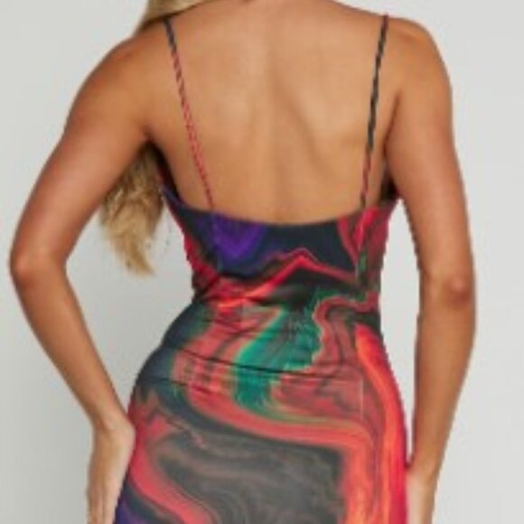 NWT Rhaine Midi Dress - Cowl Bodycon Dress in Phoenix rising - Picture 2 of 2